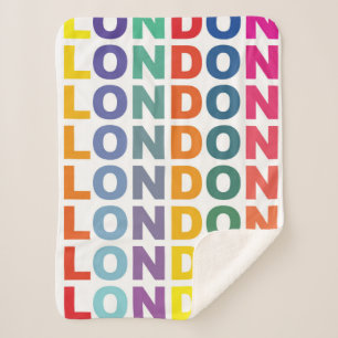 Retro London England poster Sherpa Blanket