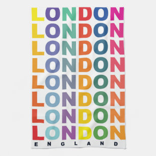 Retro London England poster Tea Towel