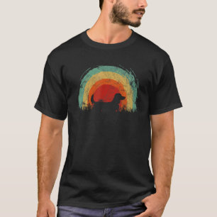 Retro Long Haired Dachshund Vintage Rainbow Dog Me T-Shirt