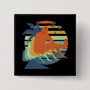 Retro Long Jump Track & Field Olympic Athlete Fan 15 Cm Square Badge