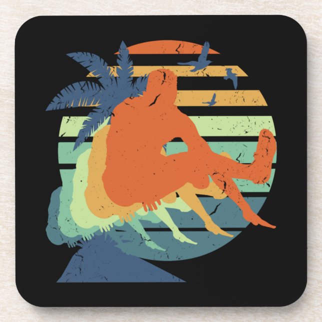 Retro Long Jump Track & Field Olympic Athlete Fan Coaster (Front)