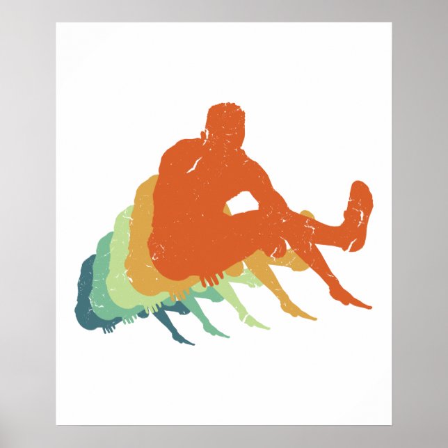 Retro Long Jump Track & Field Olympic Athlete Fan Poster (Front)