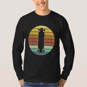 Retro Longboard Skateboard Silhouette Outdoor Spor T-Shirt