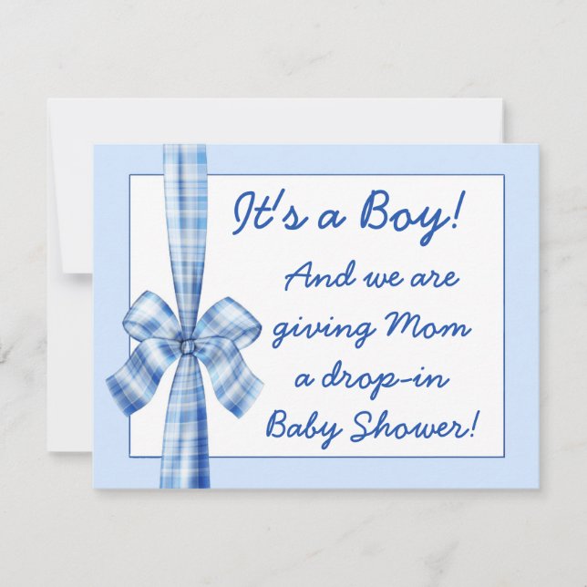 retro look baby shower invitation for a boy (Front)