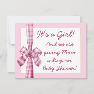 retro look baby shower invitation for a girl