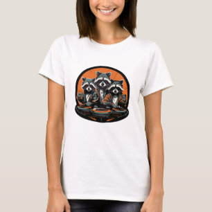 Retro Look Band of Racoon Recording Artists Fun T-Shirt