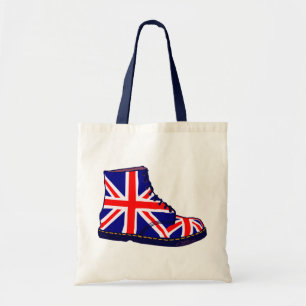 Retro look british boot pop art tote bag