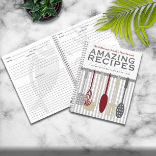 Retro Look Personalised Recipe Notebook