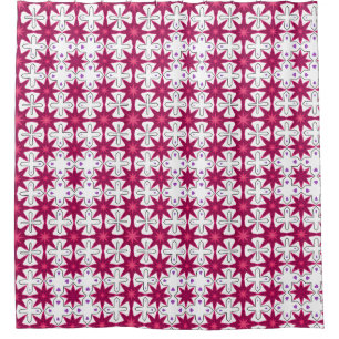 Retro look pink purple starburst shower curtain