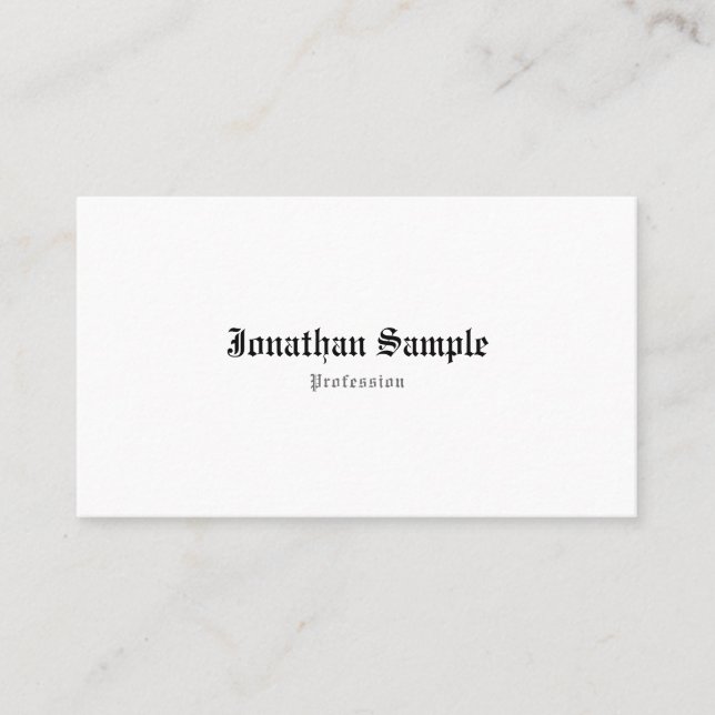 Retro Look Plain Classic Old English Nostalgic Business Card (Front)
