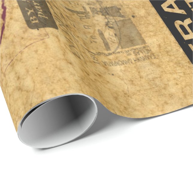 Retro Look Postage and TravelStamps Wrapping Paper (Roll Corner)