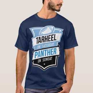 Retro Look Tarheel On Saturday Panther On Sunday F T-Shirt