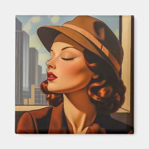 Retro Los Angeles Beauty Magnet