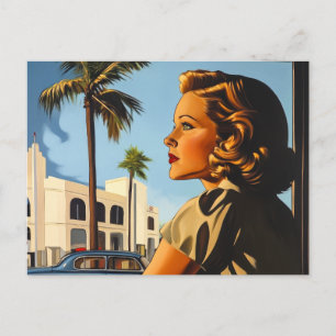 Retro Los Angeles Beauty Postcard