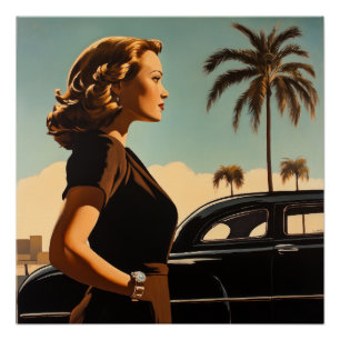 Retro Los Angeles Beauty Poster