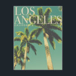 Retro Los Angeles Palm Tree Travel Postcard<br><div class="desc">Original Vintage Republic Los Angeles with Palm Tree Lined Street from our LA collection</div>