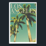 Retro Los Angeles Palm Tree Travel Poster<br><div class="desc">Original Vintage Republic Los Angeles with Palm Tree Lined Street from our LA collection</div>