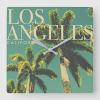Retro Los Angeles Square Clock