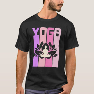 Retro Lotus Flower Meditating Yoga 1 T-Shirt