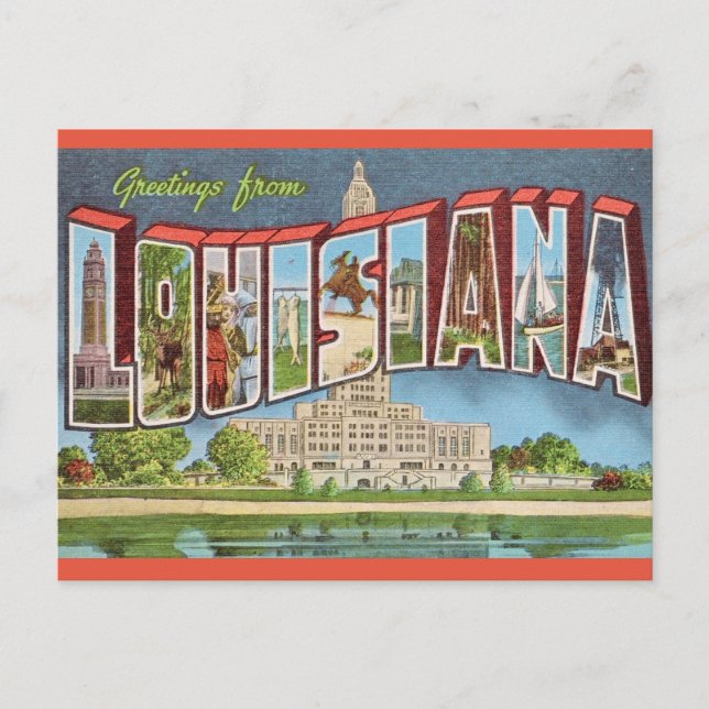 Retro Louisiana Postcard (Front)