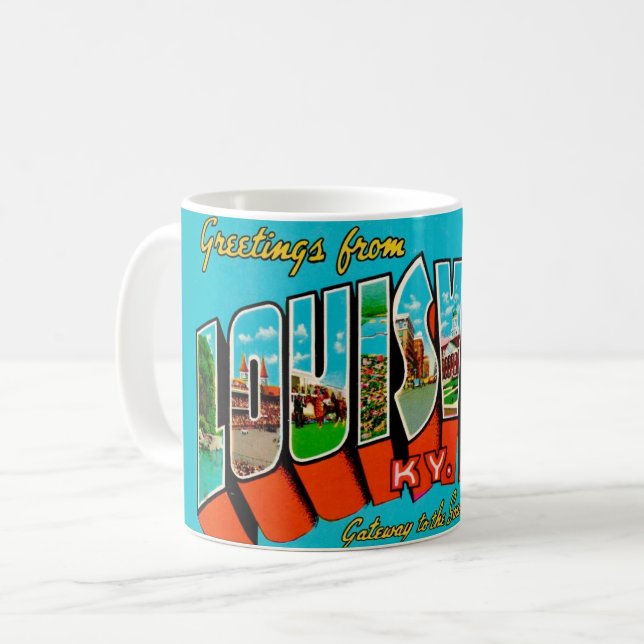 Retro Louisville KY Greeting Mug (Front Left)