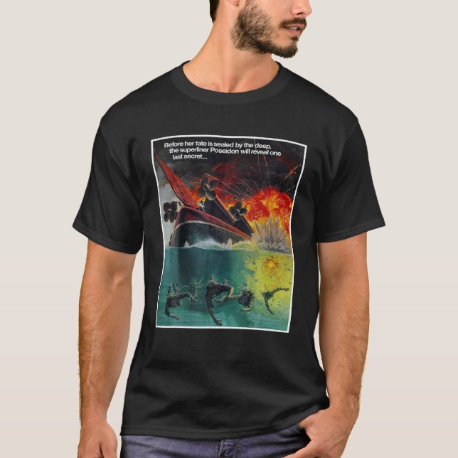 Retro Love Adventures Movies Design Poseidons Art T-Shirt (Front)