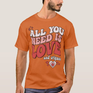 Retro Love and Origami Funny Valentines Day T-Shirt