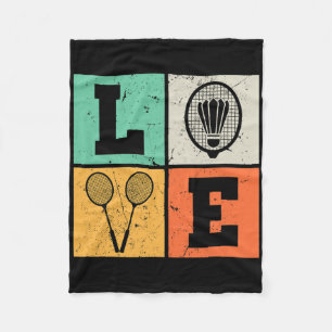 Retro Love Badminton Lover Fleece Blanket