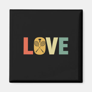Retro Love Badminton Rackets & Shuttle Magnet