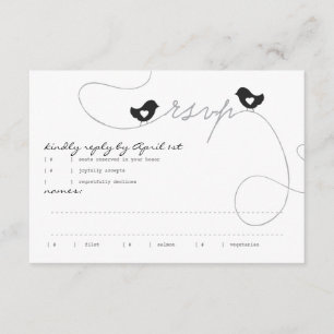 Retro Love Birds Response Card