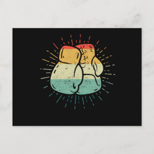 Retro Love Boxing Lover Boxer Gloves Funny Postcard