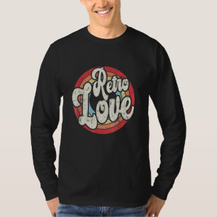 Retro Love Distressed Funky Vintage Rainbow Circle T-Shirt