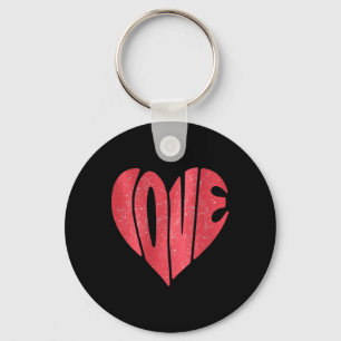 Retro Love Heart Valentines Day Cute Valentine Lov Key Ring
