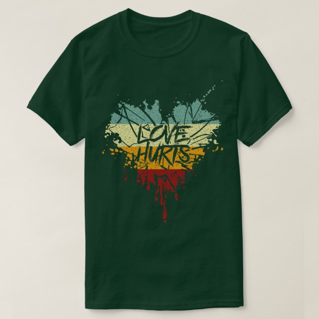Retro Love Hurts T-Shirt (Design Front)