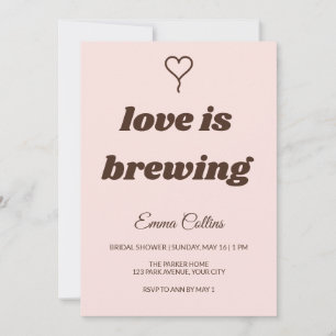 Retro Love Is Brewing Bridal Shower Invitation