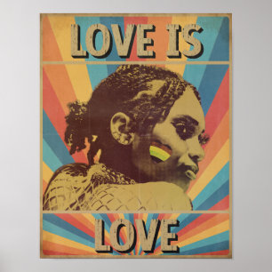 Retro Love is Love LGBTQ+ Pride Poster