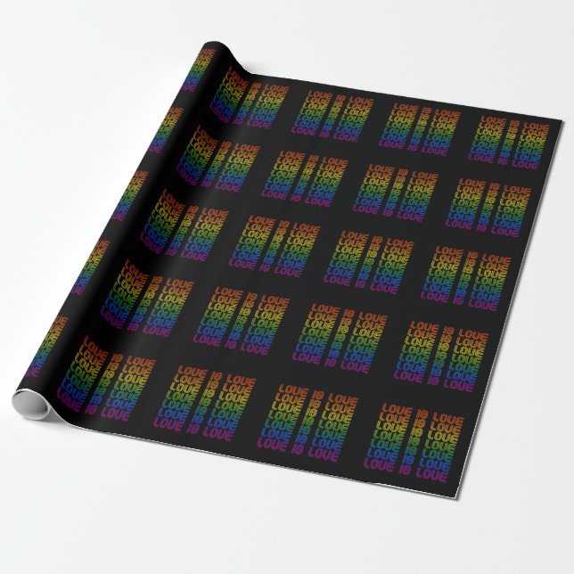 Retro Love is Love Wrapping Paper (Unrolled)