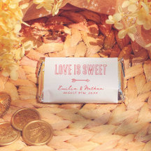 Retro Love is Sweet Hand Drawn Cupid Wedding Favou