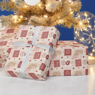 Retro Love Letters Valentine Wrapping Paper