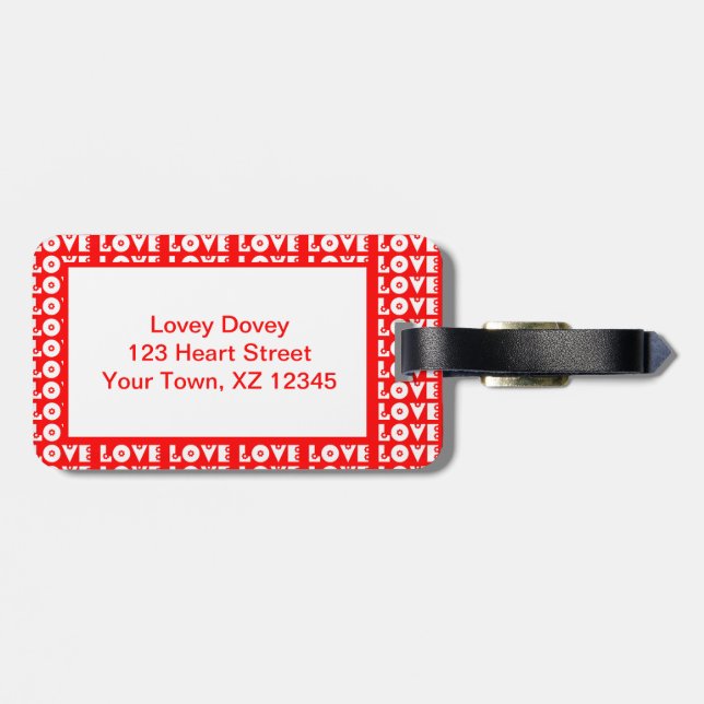 Retro LOVE Luggage Tag (Back Horizontal)