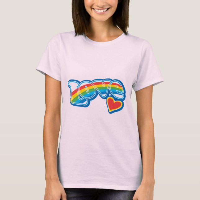 Retro Love Rainbow Women's Basic T-Shirt (Front)
