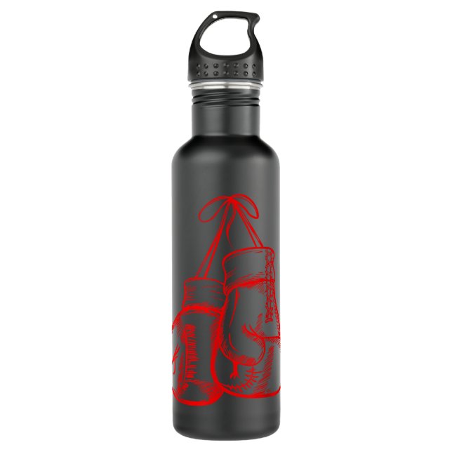 Retro Love Red Boxing Gloves Gifts Boxer Gift 586 710 Ml Water Bottle (Front)