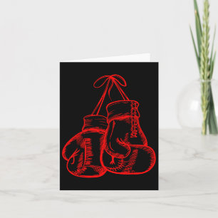 Retro Love Red Boxing Gloves Gifts Boxer Gift  Card