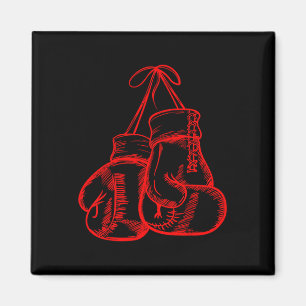 Retro Love Red Boxing Gloves Gifts Boxer Gift Magnet