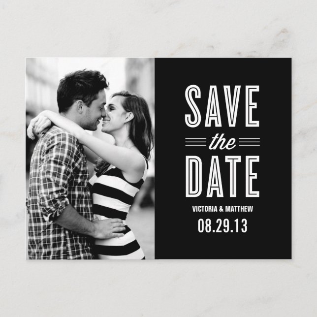 RETRO LOVE | SAVE THE DATE ANNOUNCEMENT POSTCARD (Front)