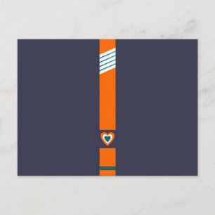 retro love stripe postcard