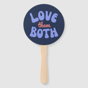 Retro Love Them Both Pro Life Mum Unborn Baby Hand Fan