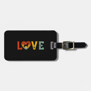 Retro Love Themed Jack Russell Terrier Dog Valenti Luggage Tag