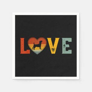 Retro Love Themed Jack Russell Terrier Dog Valenti Napkin