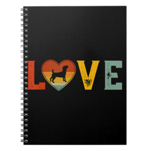 Retro Love Themed Jack Russell Terrier Dog Valenti Notebook